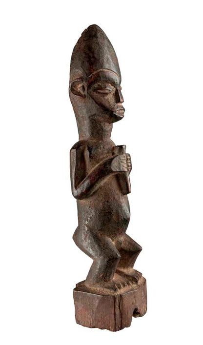 Statuette Baoulé africaine – Sculpture traditionnelle en bois 22,5 cm