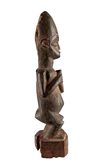 Statuette Baoulé africaine – Sculpture traditionnelle en bois 22,5 cm