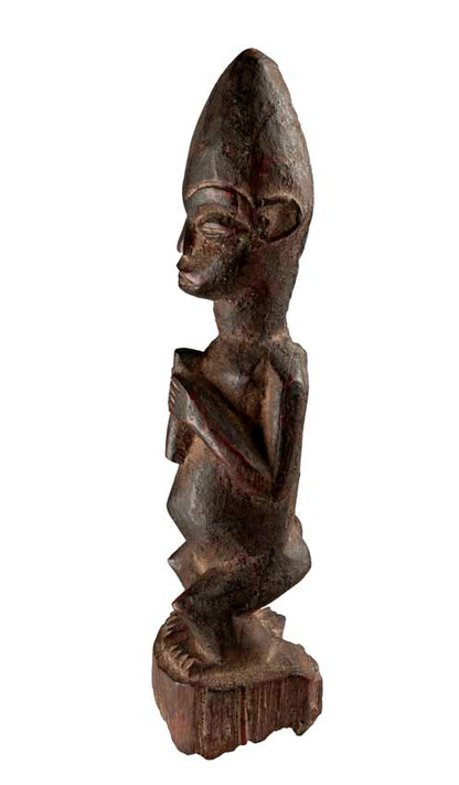 Statuette Baoulé africaine – Sculpture traditionnelle en bois 22,5 cm