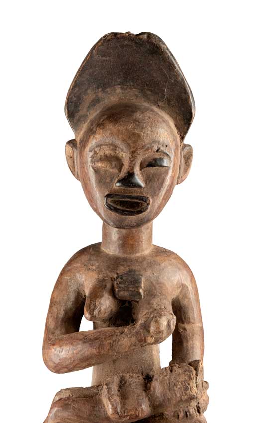 Statue maternité Pfemba (Phemba) Kongo – Sculpture africaine en bois