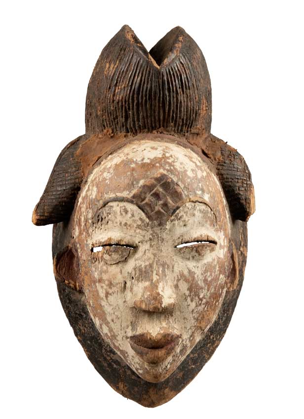 Masque Punu africain en bois – 35,5 cm
