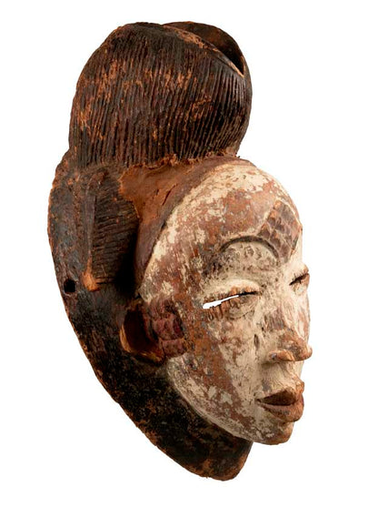 Masque Punu africain en bois – 35,5 cm
