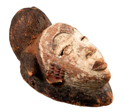 Masque Punu africain en bois – 35,5 cm