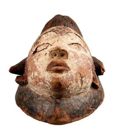 Masque Punu africain en bois – 35,5 cm