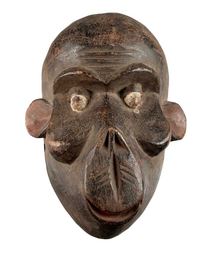 Masque africain Singe Bulu Boulou du Cameroun en bois