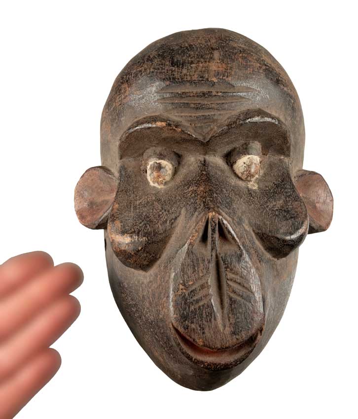 Masque africain Singe Bulu Boulou du Cameroun en bois