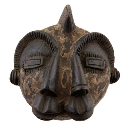 Masque passeport africain Janus en terre cuite – pièce unique