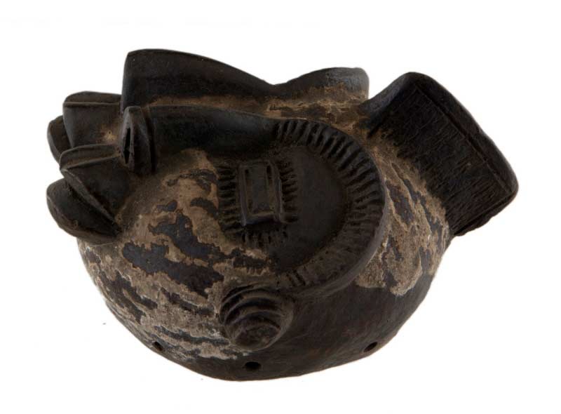 Masque passeport africain Janus en terre cuite – pièce unique