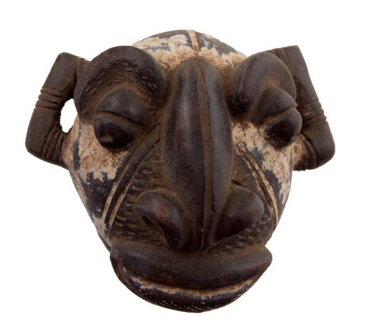 Masque passeport africain miniature en terre cuite – pièce unique
