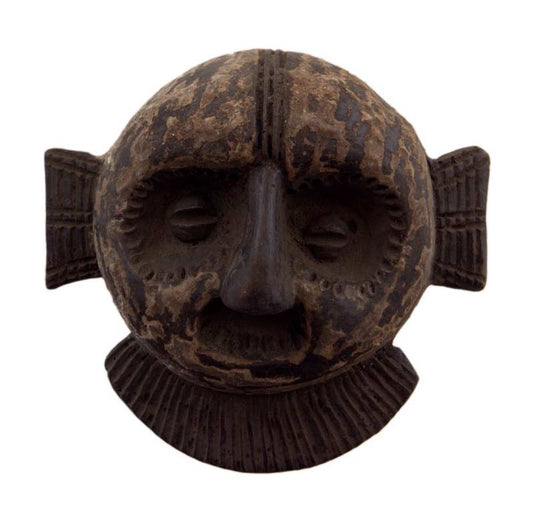 Masque passeport africain miniature en terre cuite – pièce unique