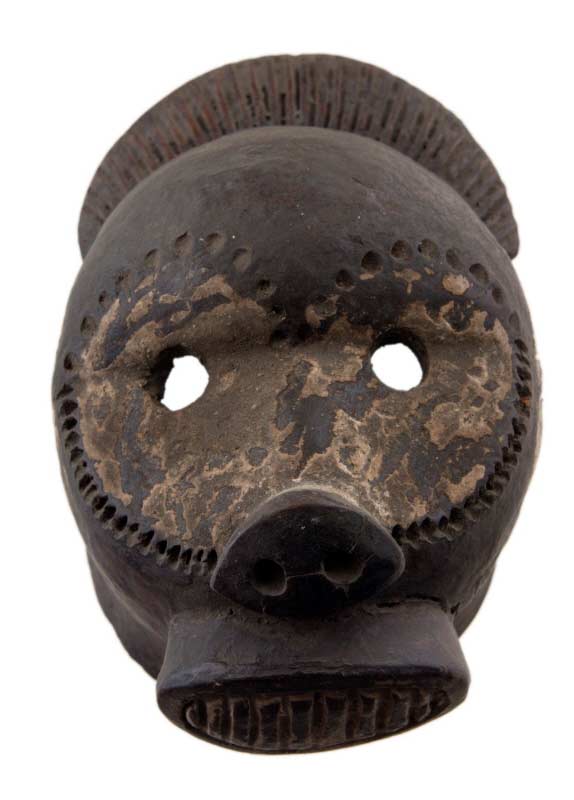 Masque passeport africain miniature en terre cuite – pièce unique