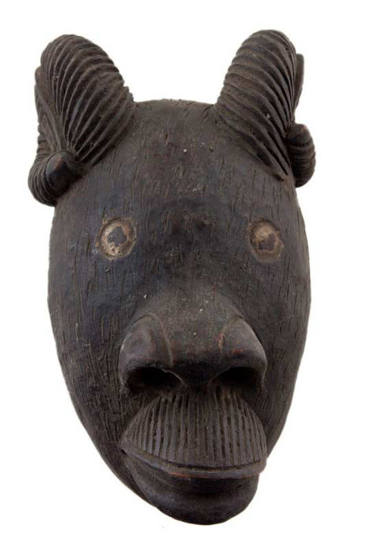Masque passeport africain miniature en terre cuite – pièce unique