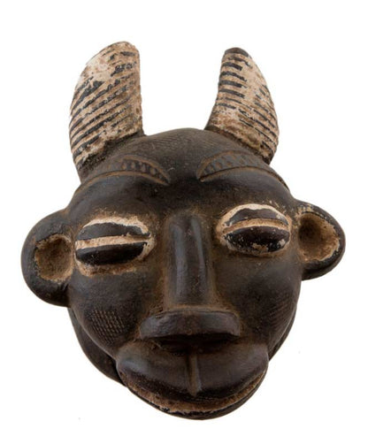 Masque passeport africain miniature en terre cuite – pièce unique