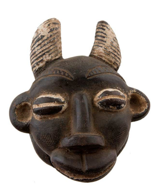 Masque passeport africain miniature en terre cuite – pièce unique