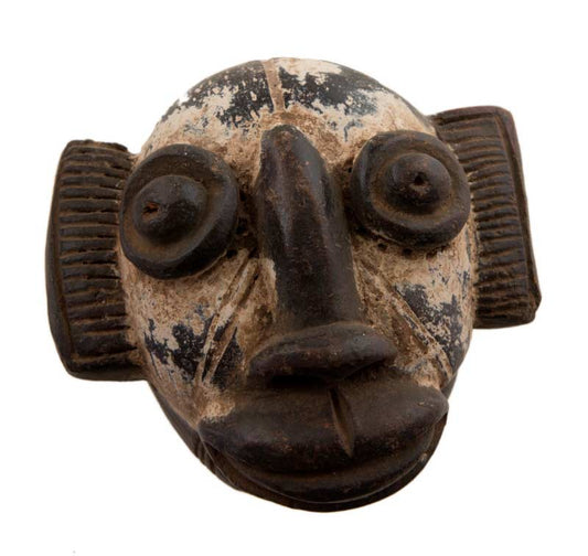 Masque passeport africain miniature en terre cuite – pièce unique