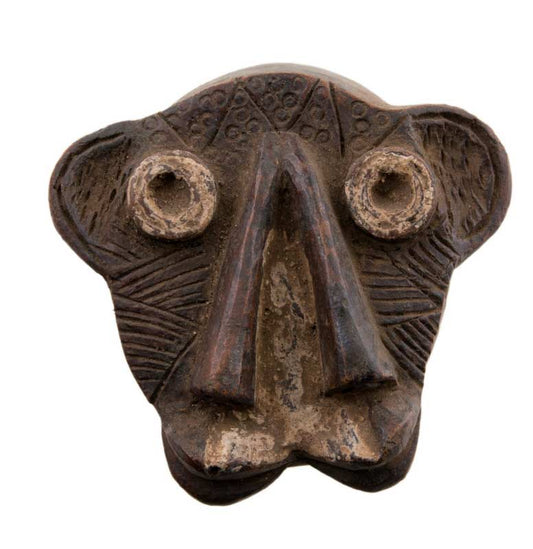 Masque passeport africain miniature en terre cuite – pièce unique