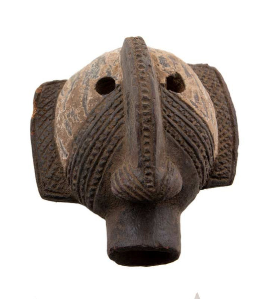 Masque passeport africain miniature en terre cuite – pièce unique