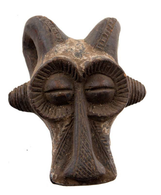 Masque passeport africain miniature en terre cuite – pièce unique