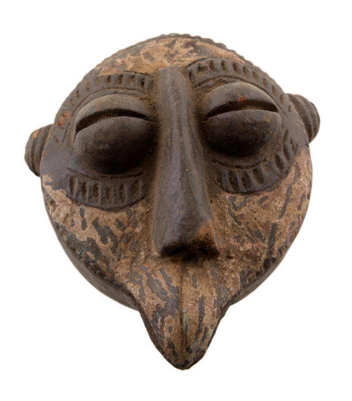Masque passeport africain miniature en terre cuite – pièce unique