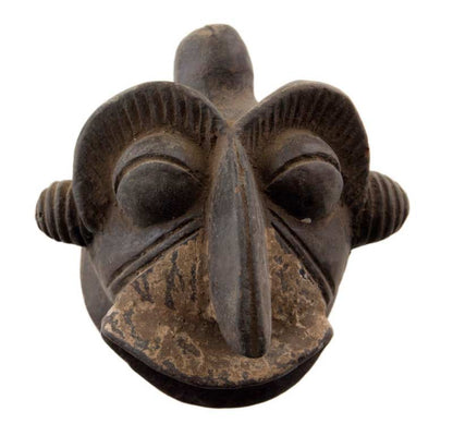Masque passeport africain miniature en terre cuite – pièce unique