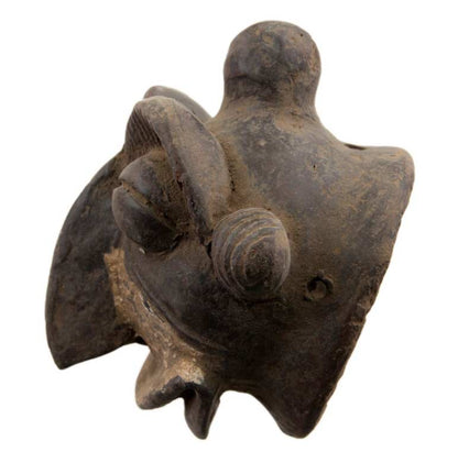 Masque passeport africain miniature en terre cuite – pièce unique
