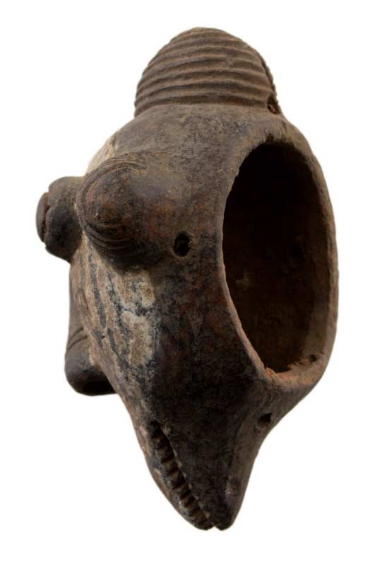 Masque passeport africain miniature en terre cuite – pièce unique