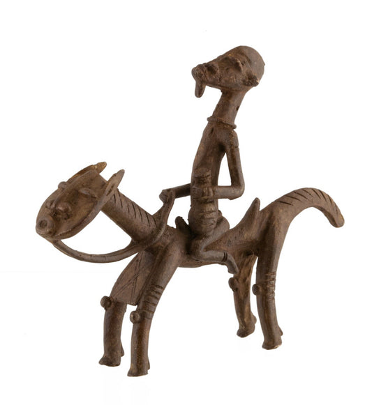 Cavalier Dogon sur son cheval en bronze – Mali