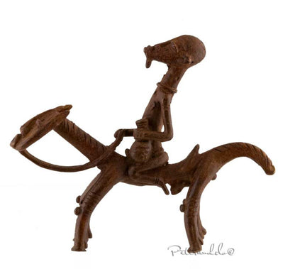 Cavalier Dogon sur son cheval en bronze – Mali