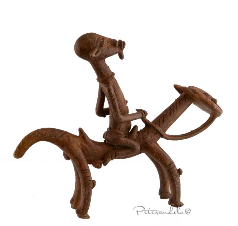Cavalier Dogon sur son cheval en bronze – Mali